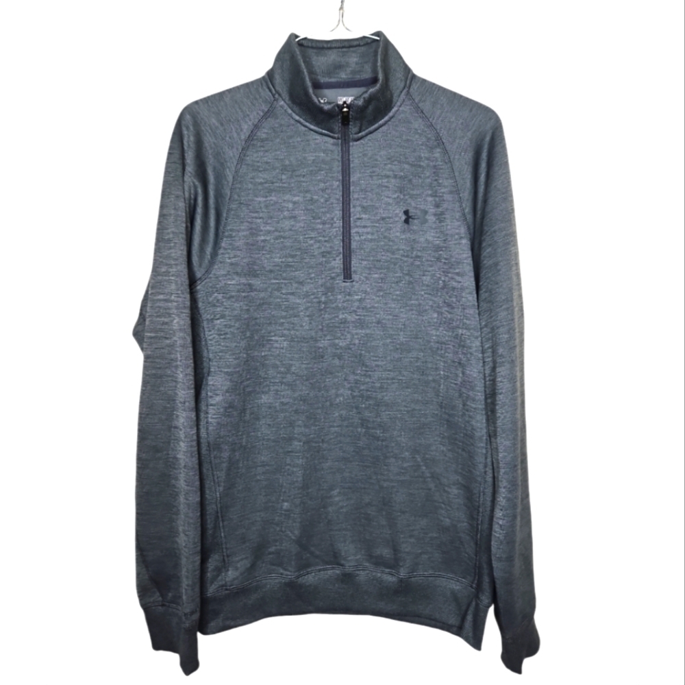 Under Armour Storm Men's Gray Heather Quarter Zip Fleece Backed Knit Size M